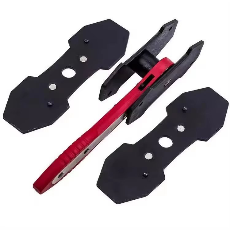 Automotive Brake Caliper Press Tool with 2 PCS Steel Plates Ratcheting Caliper Piston Tool with 360 Degree Swing Ratchet