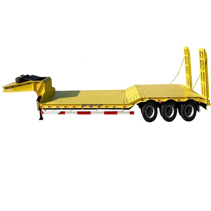 CIMC for Sale Low Price 60ton 3 Axles Concave Platform Floor Beam Low Loader Lowbed Trailer