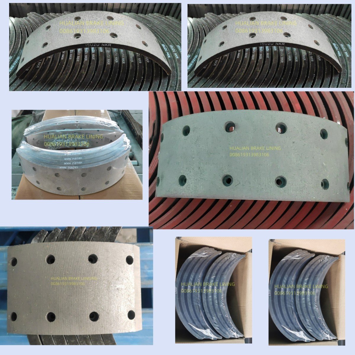 Daewoo Brake Linings for Truck Brake Shoe Liner Non Asbestos Material Brake Linings 58144-45211/GL7006