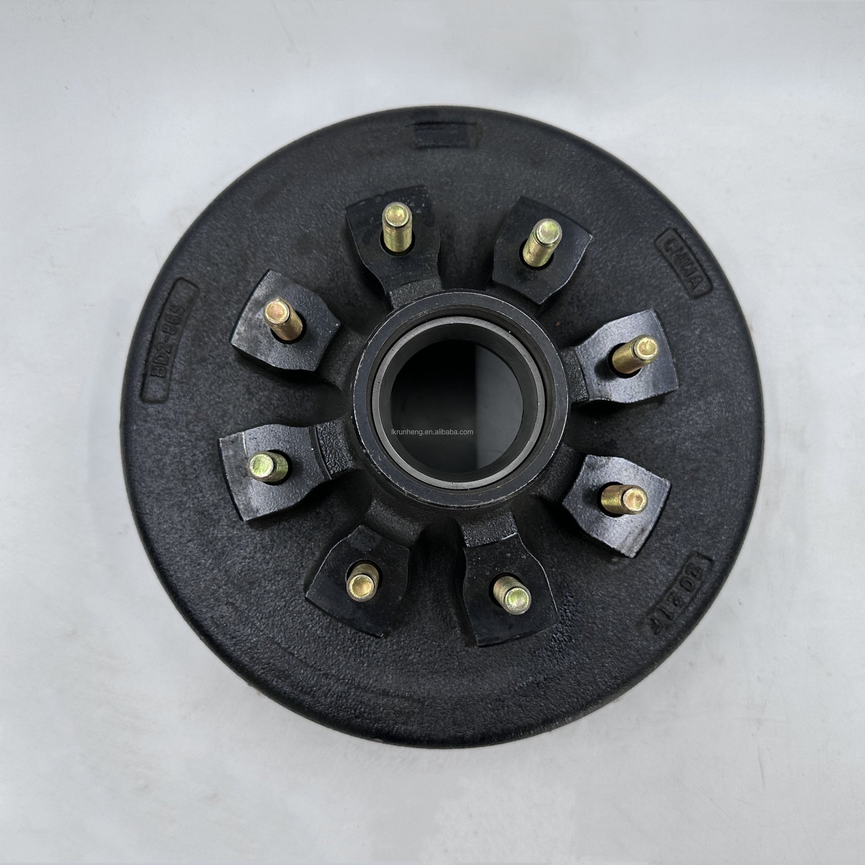 8x6.5" Inch Trailer Drum Hub Kit 8 Lug Bolt on 6.5" Inch Trailer Brake Drum Hub 12" Wheel Hub Bearing for Rv Boat Camper Trailer