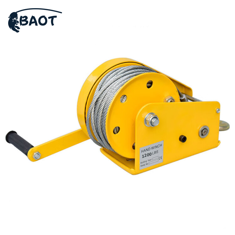 Portable 1200 LBS 1800 LBS 2600 LBS Capstan Cable Winch Manual Hand Winch with Self Locking Brake