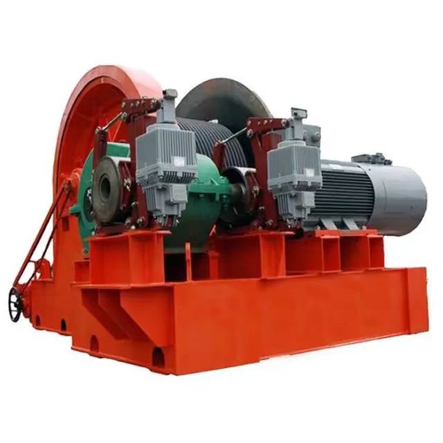 12V Double Drum Motor Cable Pulling Machine 1-10 Ton Power Horizontal Electric Hoist Winch for Cranes Application