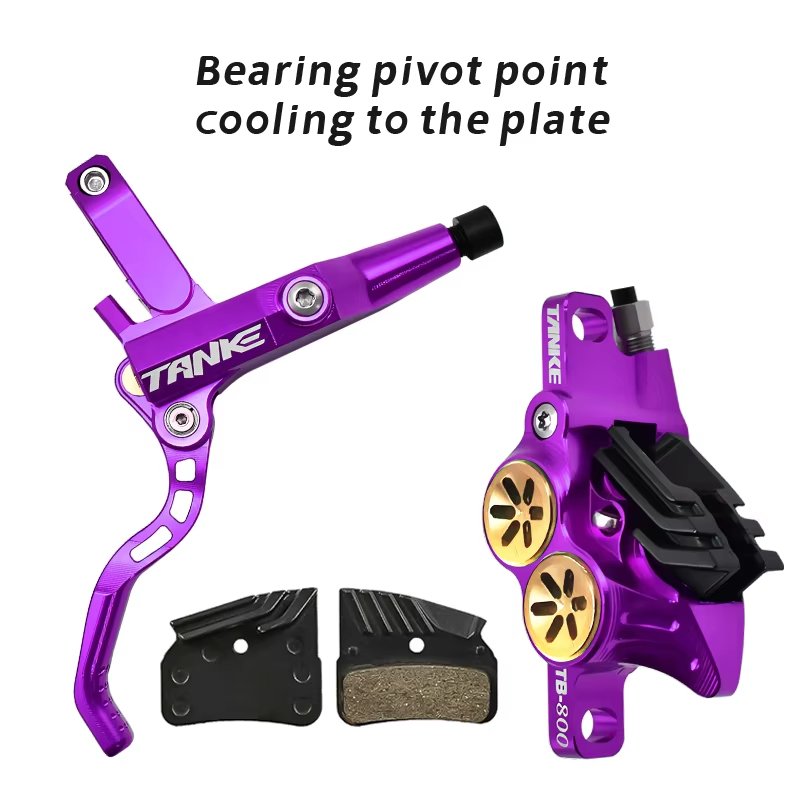 TANKE MTB 4 Piston Hydraulic Disc Brake 900/1700mm 4 Piston Resin Brake Pads Oil Pressure AM DH Road MTB Ultralight Disc Brake