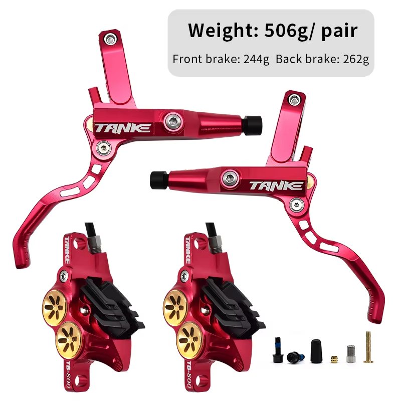 TANKE MTB 4 Piston Hydraulic Disc Brake 900/1700mm 4 Piston Resin Brake Pads Oil Pressure AM DH Road MTB Ultralight Disc Brake