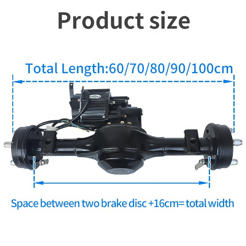 Customized Rear Axle Kit DC Brushless Motor Brake Rear Axle Assmbly with Differential Low Speed Engineering Electric Tricycle