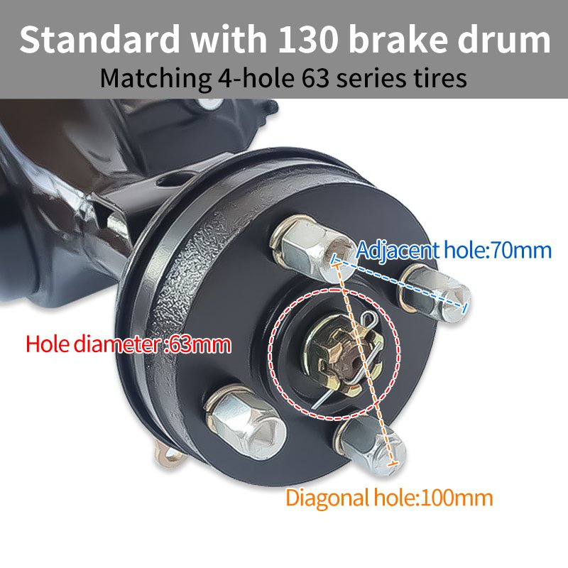 Customized Rear Axle Kit DC Brushless Motor Brake Rear Axle Assmbly with Differential Low Speed Engineering Electric Tricycle