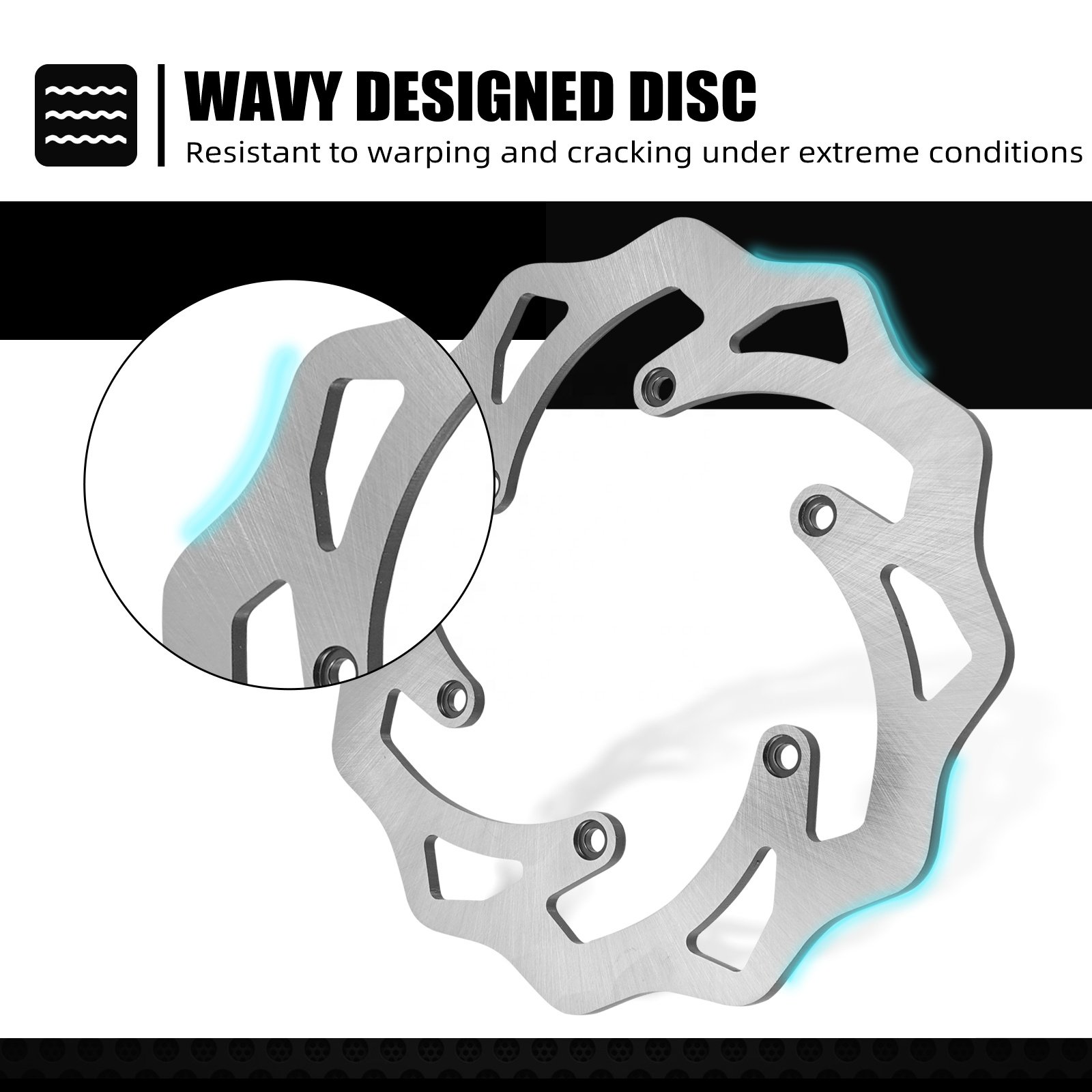 NiceCNC 220mm Rear Brake Disc Rotor for KTM 125-500 XC/XCF/XCW/SX/SXF/EXC/EXCF/TPi/6D 1994-2022