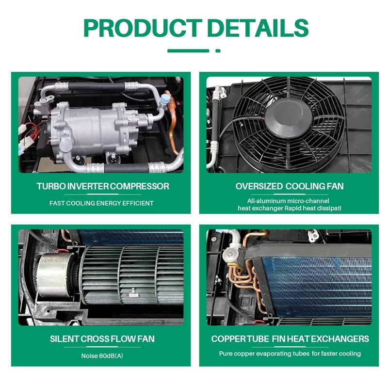 New Energy Air Conditioning System 12V 24V Electric RV Roof Top Truck Parking Air Conditioner Parking Cooler Air Conditioner