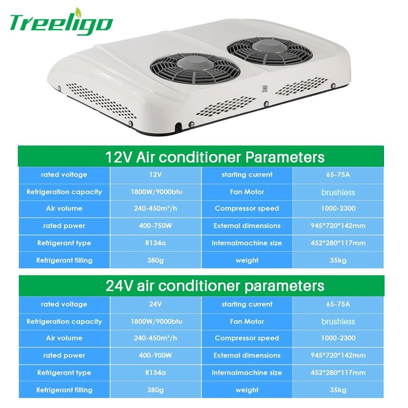New Energy Air Conditioning System 12V 24V Electric RV Roof Top Truck Parking Air Conditioner Parking Cooler Air Conditioner