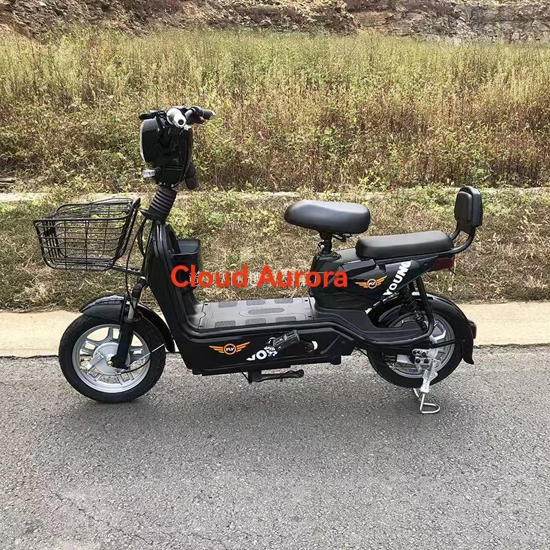 Electric cylinder city leisure bicycle carbon steel frame 48v 350W motor power 60km range drum brake sturdy and convenient