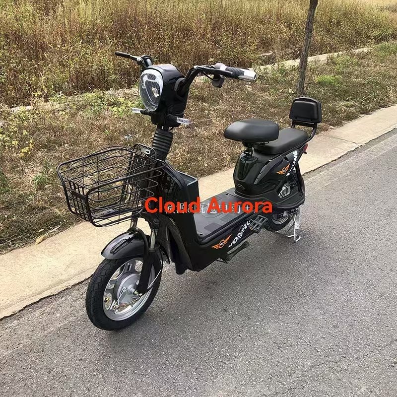 Electric cylinder city leisure bicycle carbon steel frame 48v 350W motor power 60km range drum brake sturdy and convenient