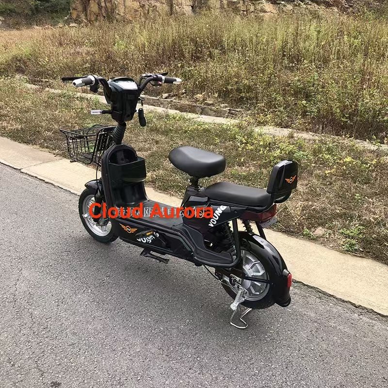 Electric cylinder city leisure bicycle carbon steel frame 48v 350W motor power 60km range drum brake sturdy and convenient