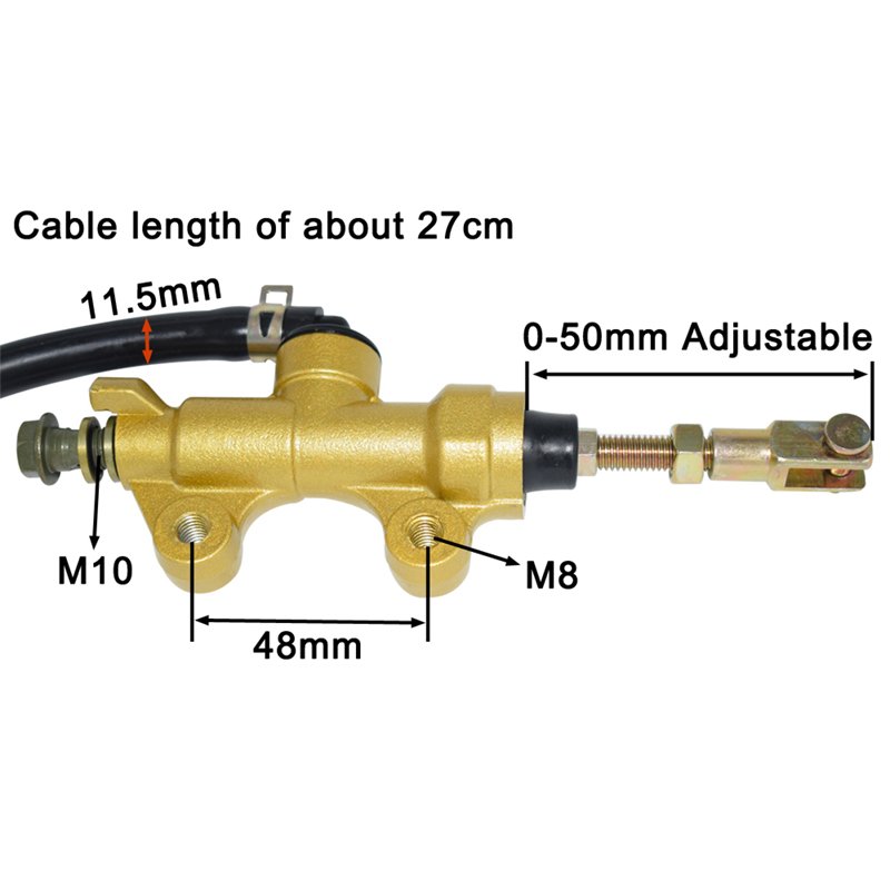 Motorcycle Rear Brake Master Cylinder Pump Hydraulic Brake Pump Refit for Kawasaki KX125 KX250 90-02 KLX250 D-Tracker