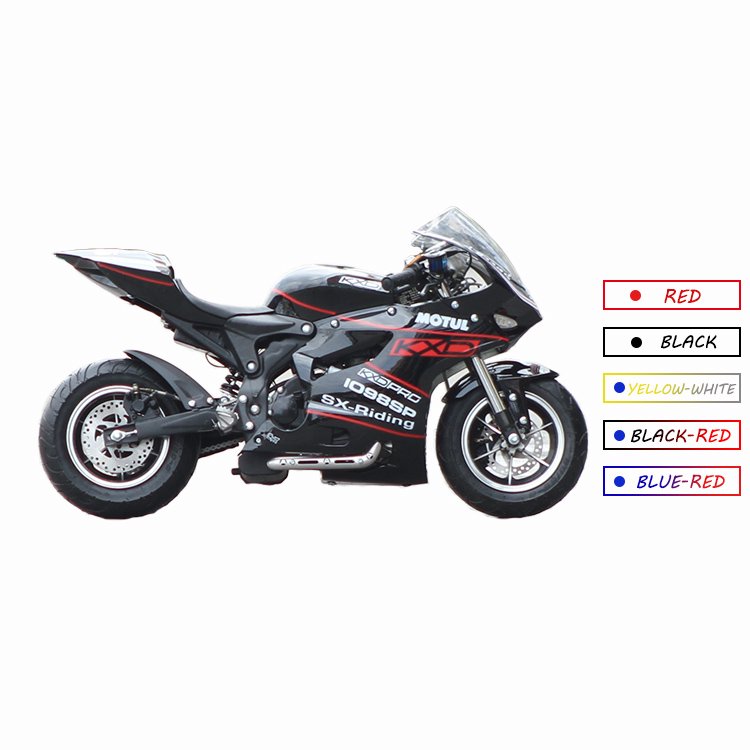 Hot Sale Single Cylinder 2.5L Fuel tank Front Rear Disc Brake Gas Powered 4 Stroke 50cc Pocket Bike