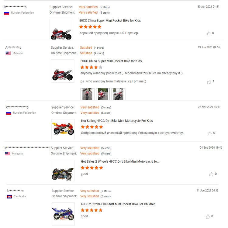Hot Sale Single Cylinder 2.5L Fuel tank Front Rear Disc Brake Gas Powered 4 Stroke 50cc Pocket Bike
