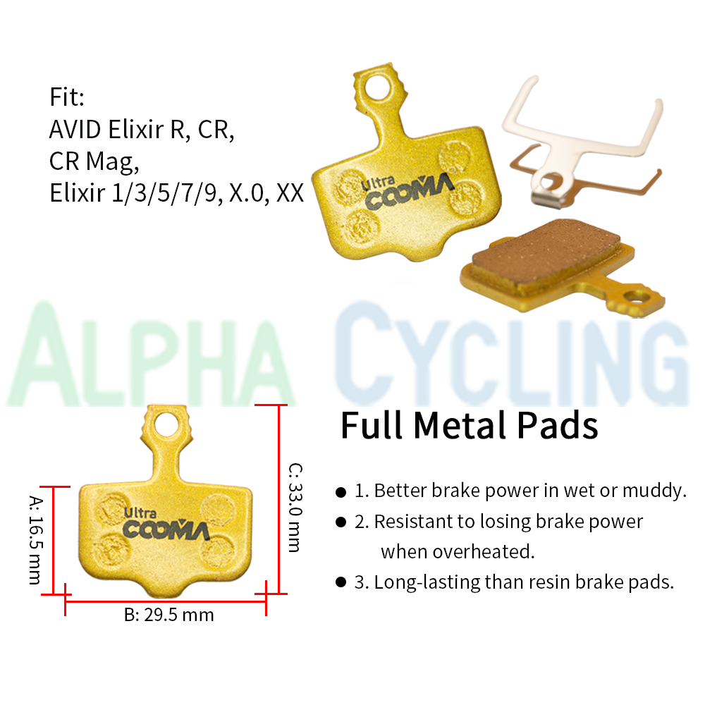 Metal Bicycle Brake Pads for Avid SHIMANO Magura Hayes Formula Hope Tektxo ZOOM