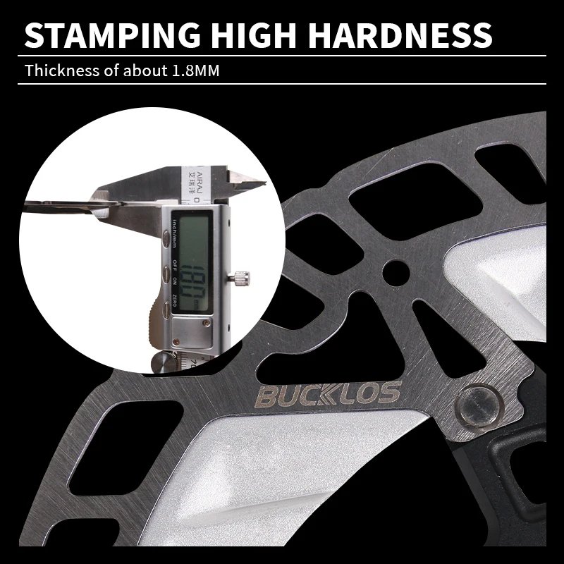 BUCKLOS MTB Hydraulic Disc Brake Pads 160mm Heat Dissipation Bike Brake Rotors Wear-resistant Road Mountain Bicycle Brake Pads