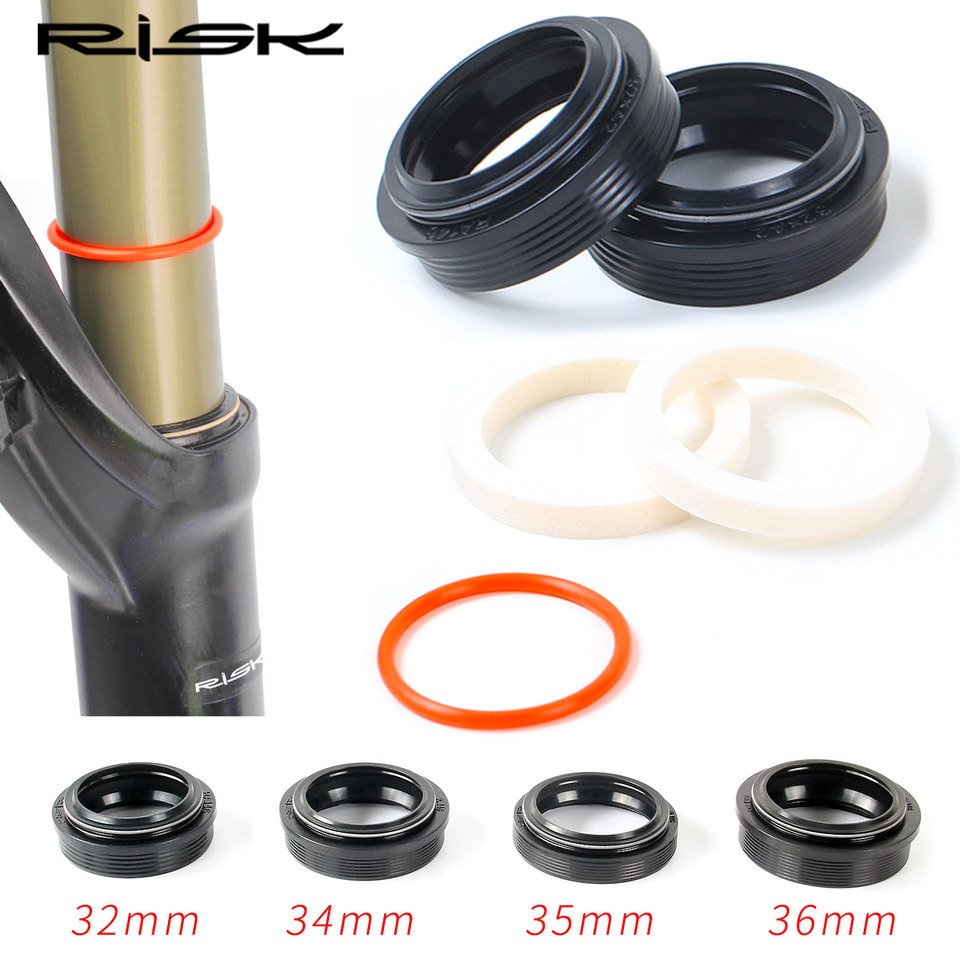 RISK Bike Suspension Fork Dust Seal Oil Seal 32/34/35/36mm Steel Mountain Bike Fork Inner Tube Dust Jacket Fork Repair Kits