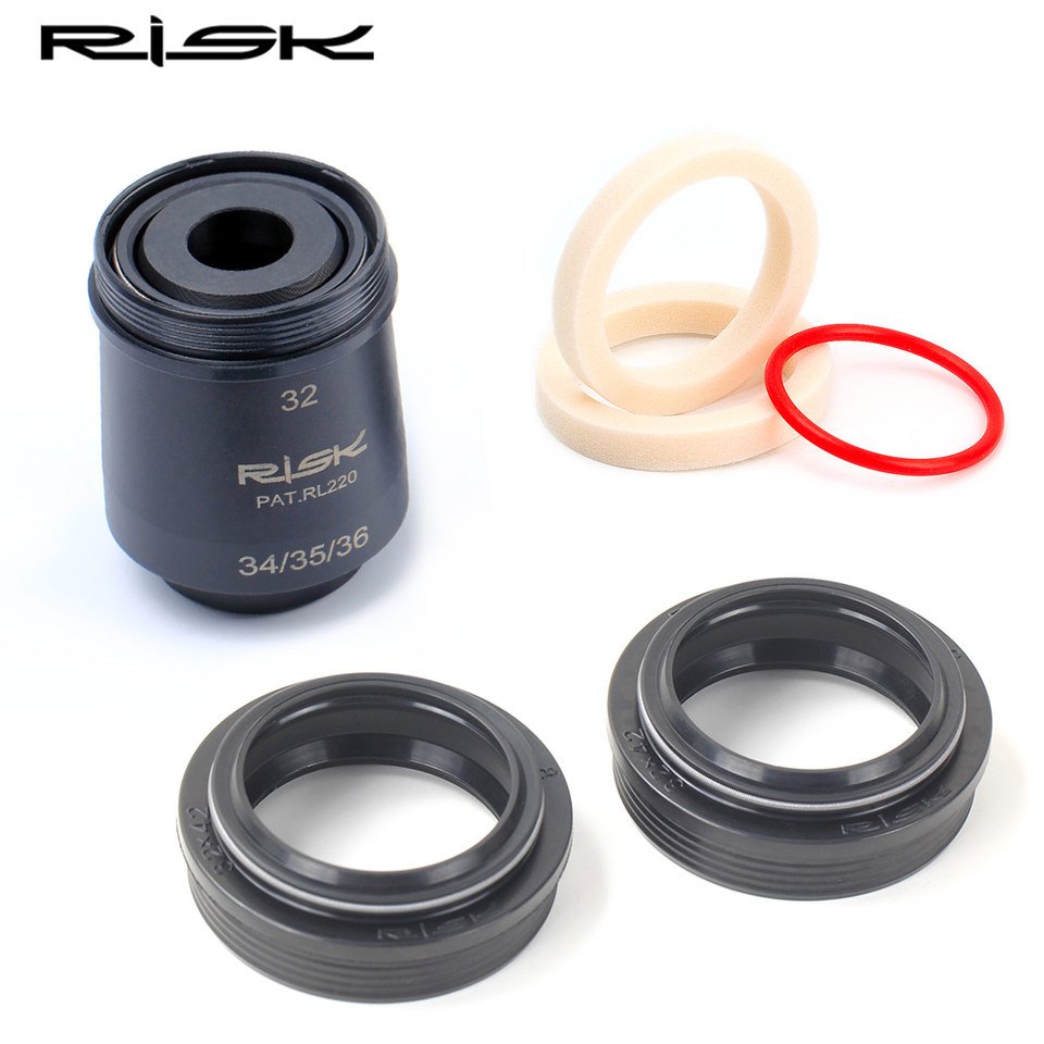 RISK Bike Suspension Fork Dust Seal Oil Seal 32/34/35/36mm Steel Mountain Bike Fork Inner Tube Dust Jacket Fork Repair Kits