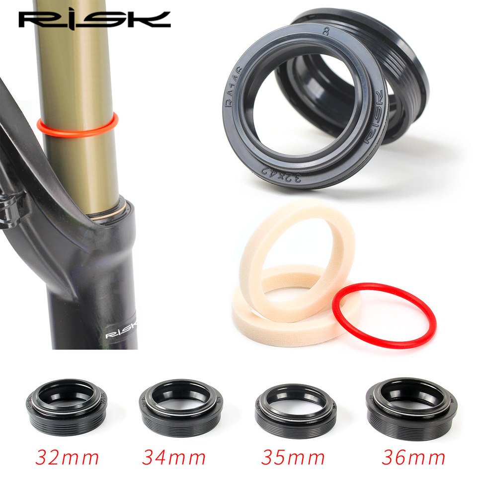 RISK Bike Suspension Fork Dust Seal Oil Seal 32/34/35/36mm Steel Mountain Bike Fork Inner Tube Dust Jacket Fork Repair Kits