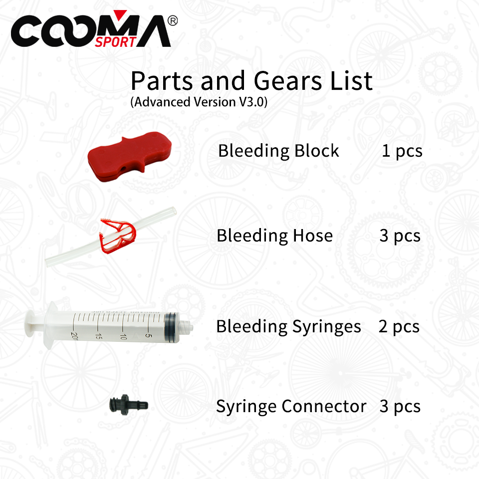 Hydraulic Brake Bleed Kit for SR/AM, AVID, Formula, Hayes Hydraulic Brake, DOT Fluid Kit, Advanced Version 3.0/1.6