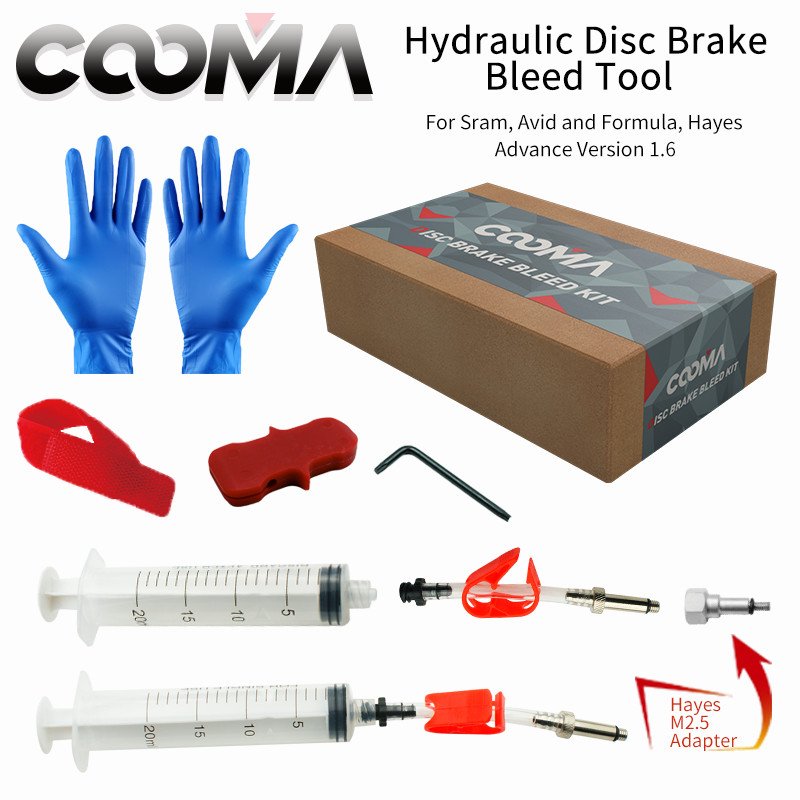 Hydraulic Brake Bleed Kit for SR/AM, AVID, Formula, Hayes Hydraulic Brake, DOT Fluid Kit, Advanced Version 3.0/1.6
