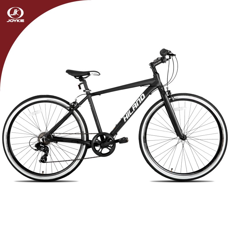 JOYKIE HILAND 700c 7 Speed Cross City Aluminum 6061 Frame Ladies Hybrid City Bike for Women