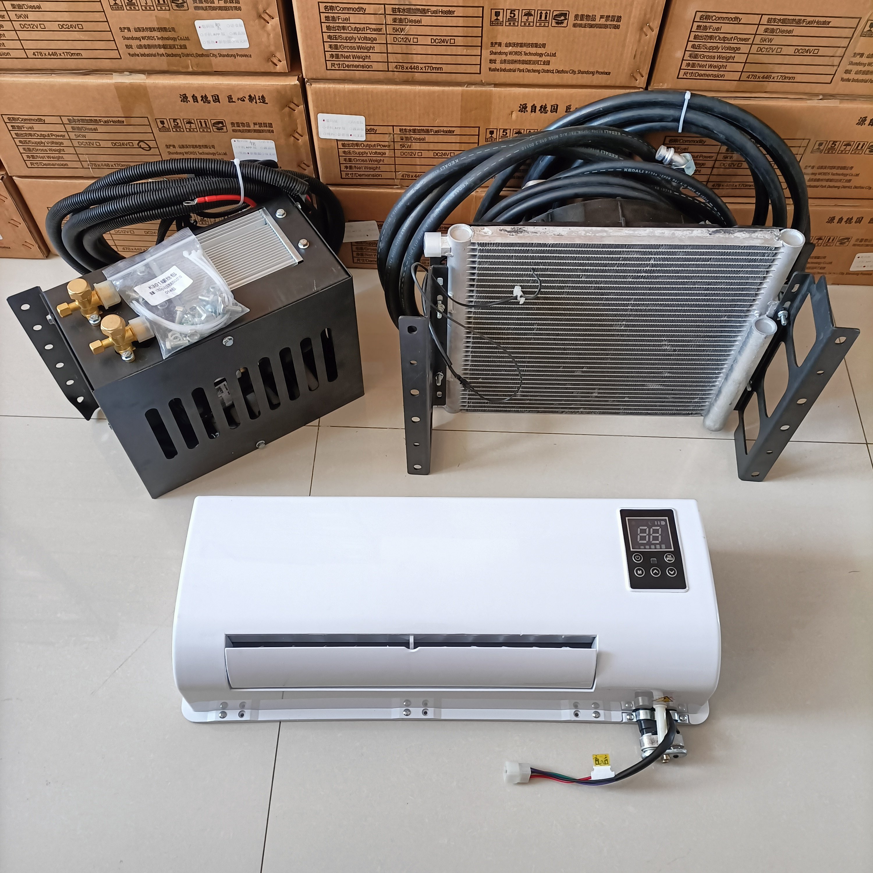 Parking air Conditioner Cooler Auto Parking Camper Conditioning 12v 24v Parking air Conditioner Cooler for Trucks RV Crane