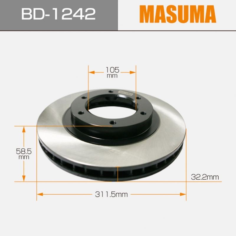 BD-1242 MASUMA Car Spare Part Brake Discs 43512-60090 for TOYOTA LAND CRUISER FZJ80L