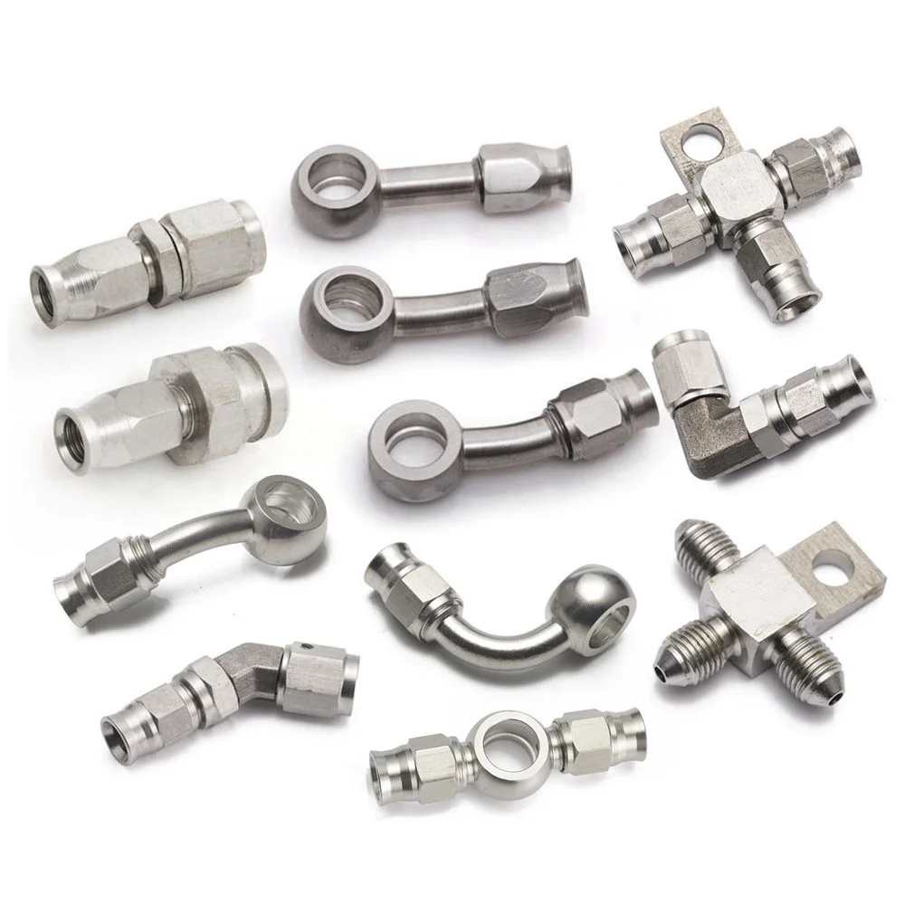 AUTO Car Motorcycle Motor Hydraulic Brake Oil Hose Line AN3 Stainless Steel Side Bend 28 Angle 10.2mm Banjo Fitting