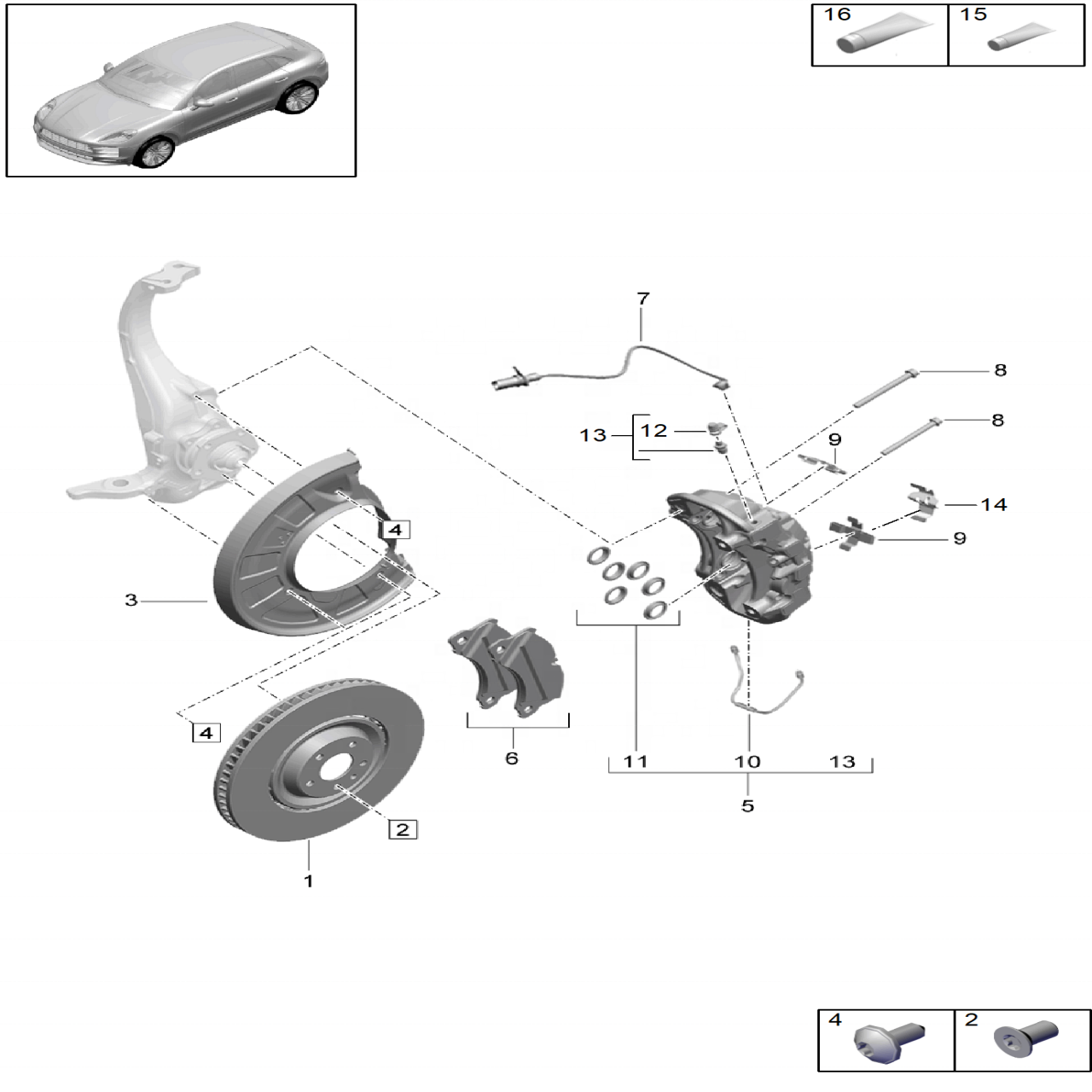 Good Price 95B615302AA Front Brake Disc for Porsche Macan (95B) 2018- for SHW 95B615302AA Brake Disc