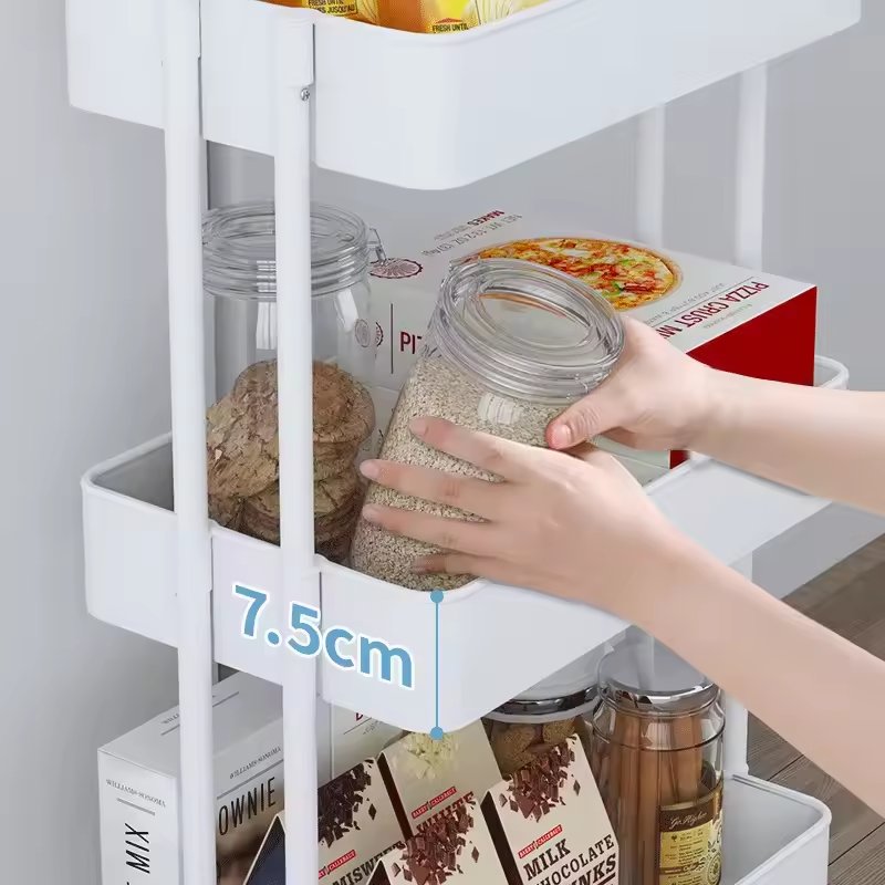 Wholesale Bathroom 3-layer Carbon Steel Shelves Practical Storage Vehicle Kitchen Trolley with Brake Snack Truck
