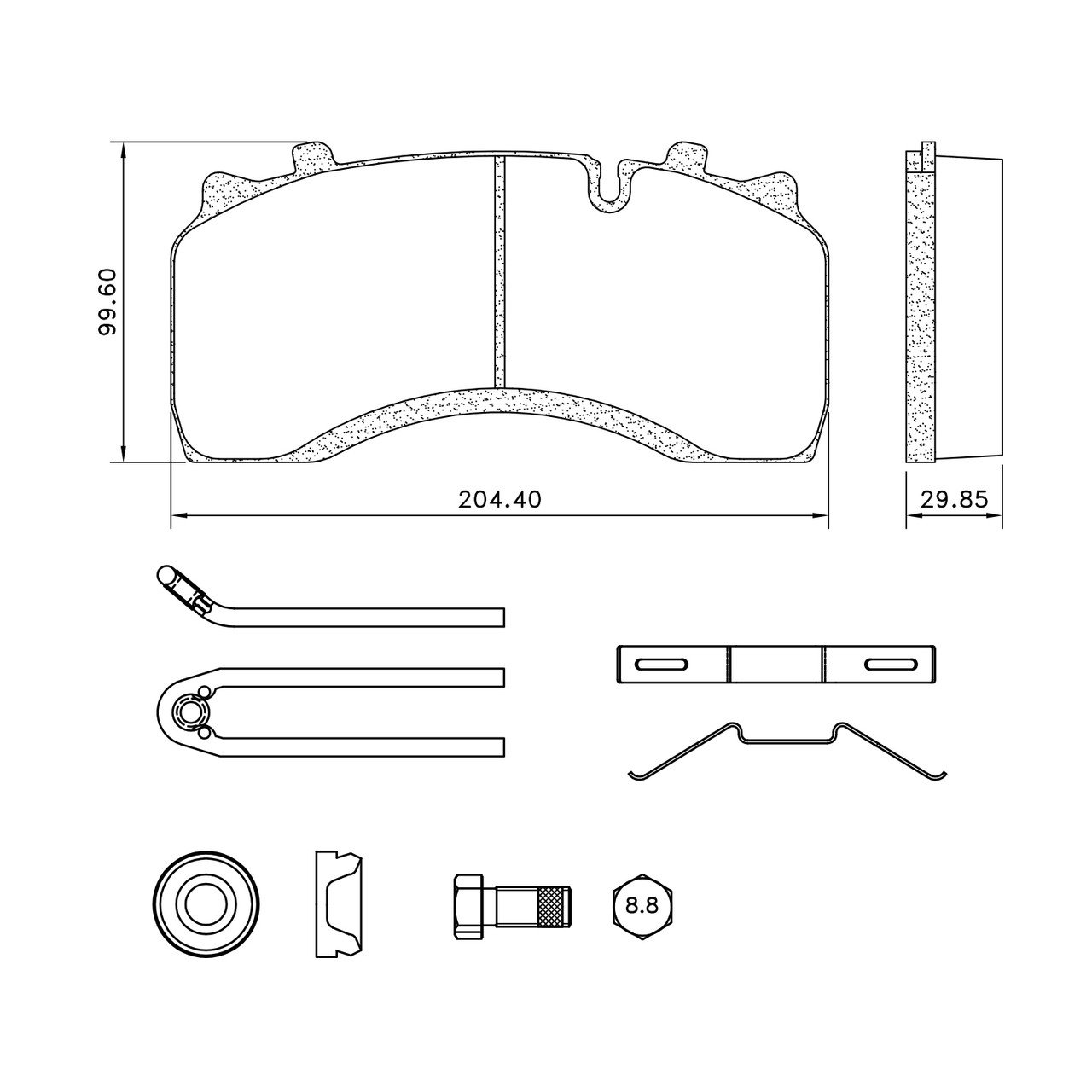 CV Brake Pads (Pastillas De Freno) D1517/wva 29141 with Accessory Heavy Truck Brake Pads OEM Disc D1517/wva 29141/29142/29119