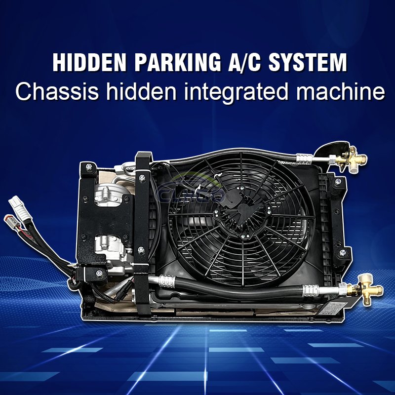 12V 24V Electric Parking Air Conditioner Split Bottom Air Conditioner Semi-diesel Sleeper Forklift Portable Truck Parking Cooler