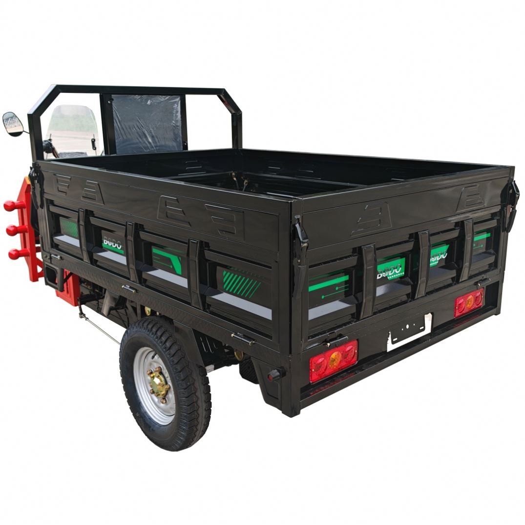 High Quality 300cc 3-Wheel Adult Motorcycle Tricycle Gold Body Spring Steel Box Frame Power Battery Engine Electric Motorized