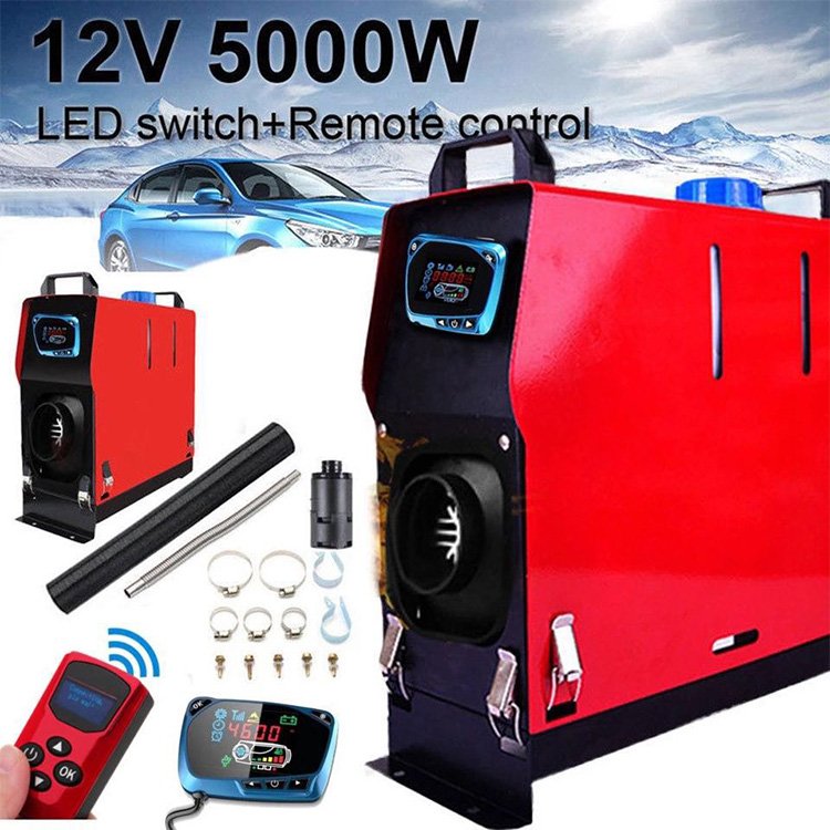 5kw 12v/ 24vAluminum Alloy Diesel Air Heater (LCD Thermostat With Silencer)