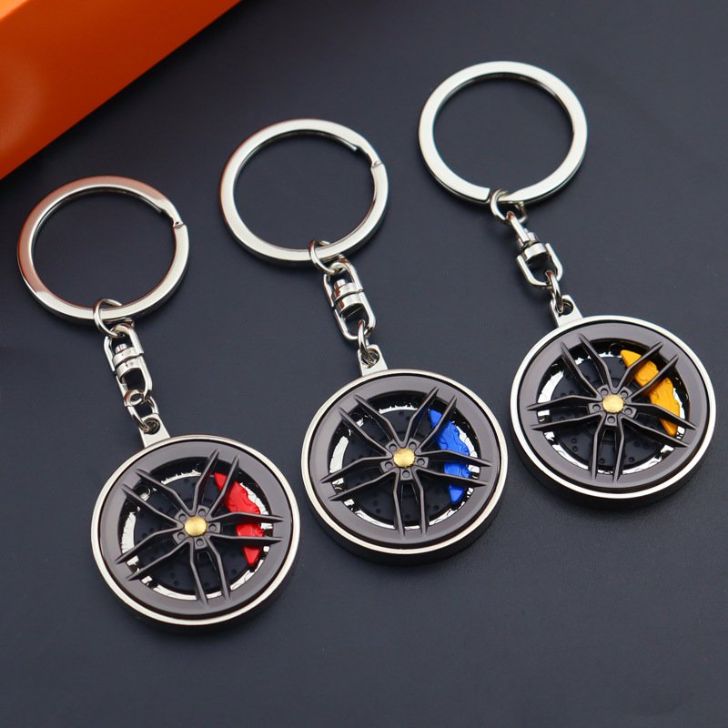 Xun Xin 360° Rotatable Unzip JDM Wheel Rim Hub Tuning Men Women Keychain Keyring Car Hub Keychain Pendant Gift Key Chains