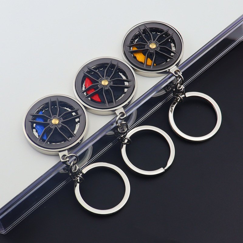 Xun Xin 360° Rotatable Unzip JDM Wheel Rim Hub Tuning Men Women Keychain Keyring Car Hub Keychain Pendant Gift Key Chains
