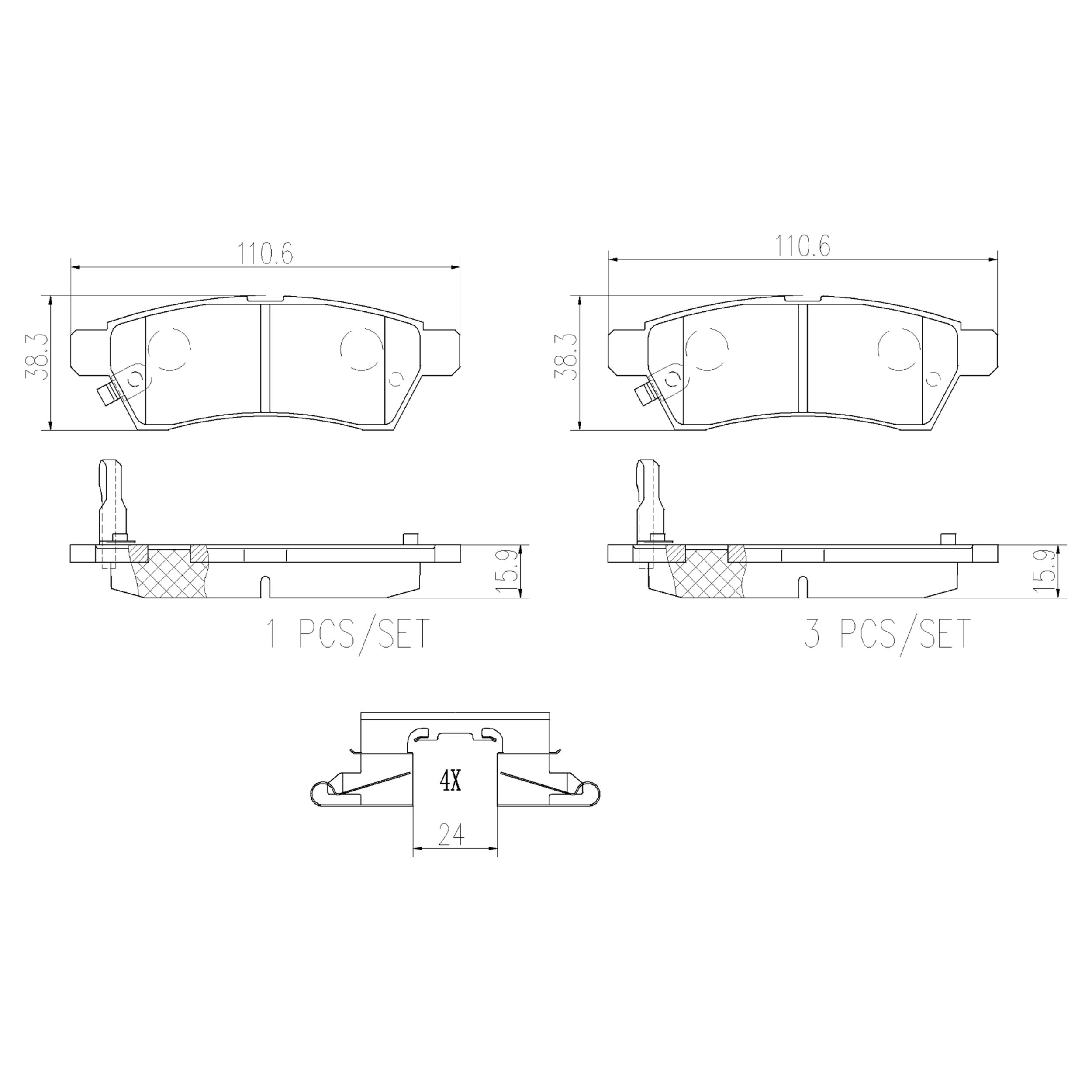 High Performance Factory Auto Parts Brake Pads (Pastillas De Freno) OEM Disc D1100 Is Rear Axle Brake for NISSAN
