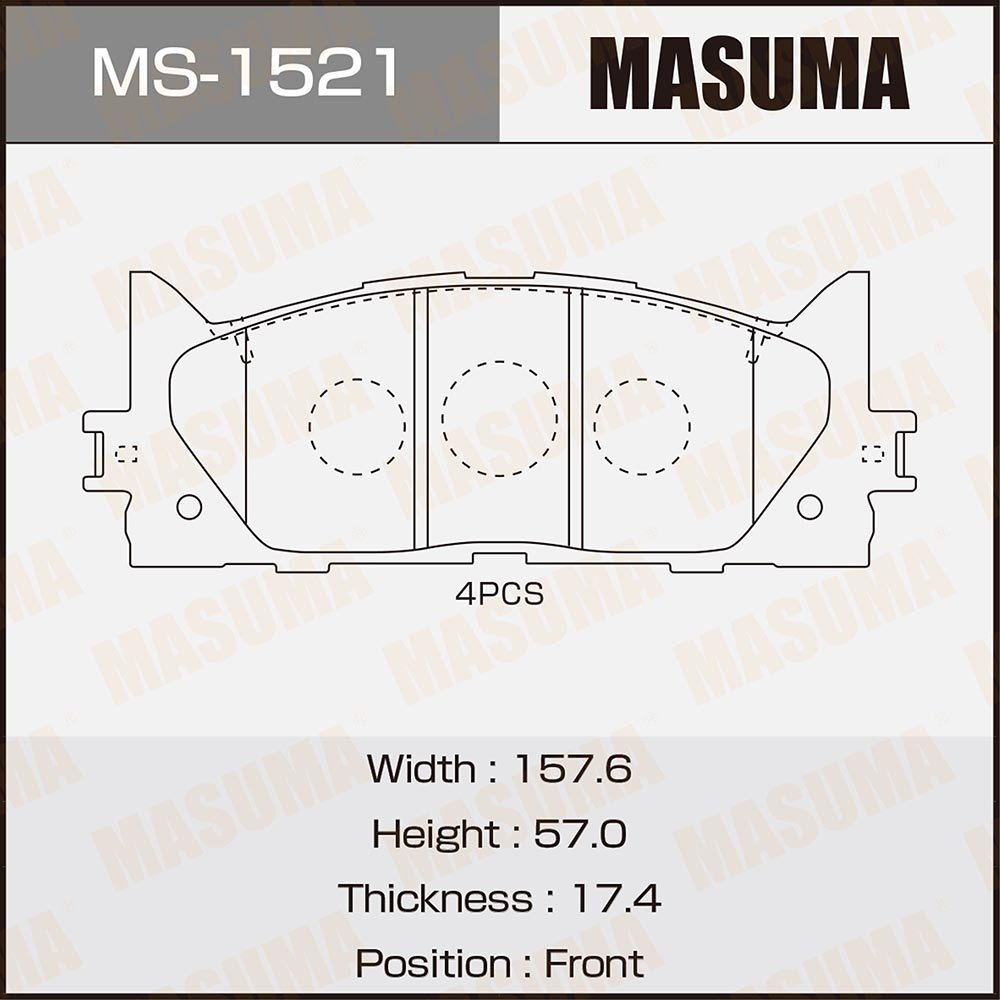 MASUMA MS-1521 Ceramic Spare Parts Auto Brake Pads Manufacturer Cars Spare Parts Systems Brake Pads Manufacturer