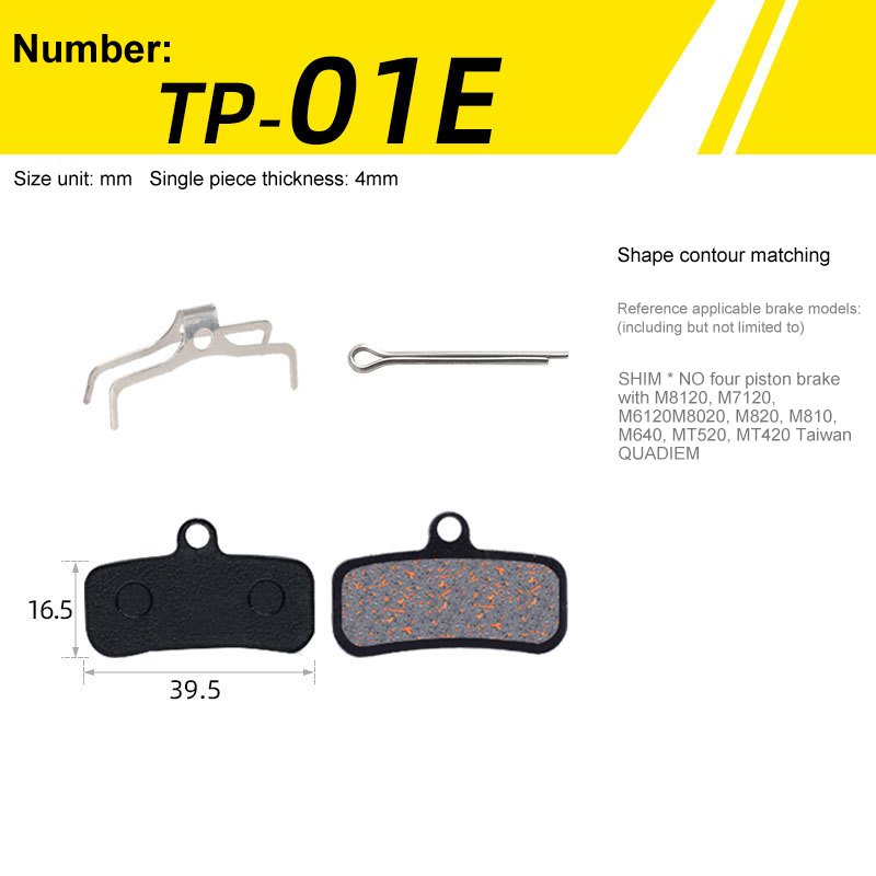 MTB Mountain Bicycle Hydraulic Disc Brake Pads Factory Custom Cycle Semi-metallic Bike Brake Pad