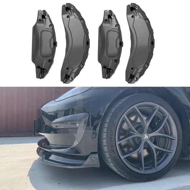 Brake Caliper Cover Fit for Tesla Model 3 Y Wheel Hub Set of 4Pcs Car Calliper Brake Caliper Cover Accessories With LOGO Sticker