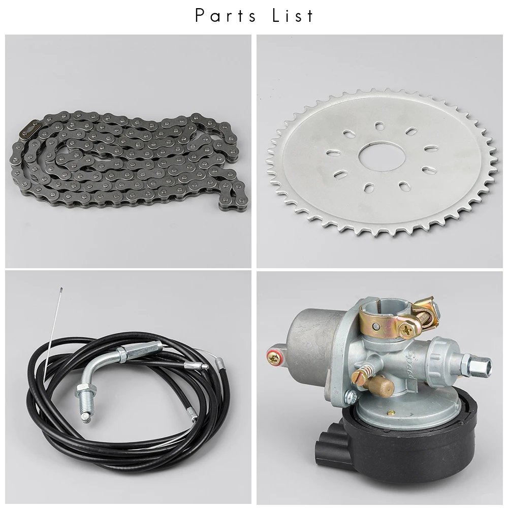 80CC Gasoline Motor for Motorcycle Bicycle, Gas Petrol Motor Complete Kit With Fuel Tank and Throttle 2-Stroke Petrol Engine Set