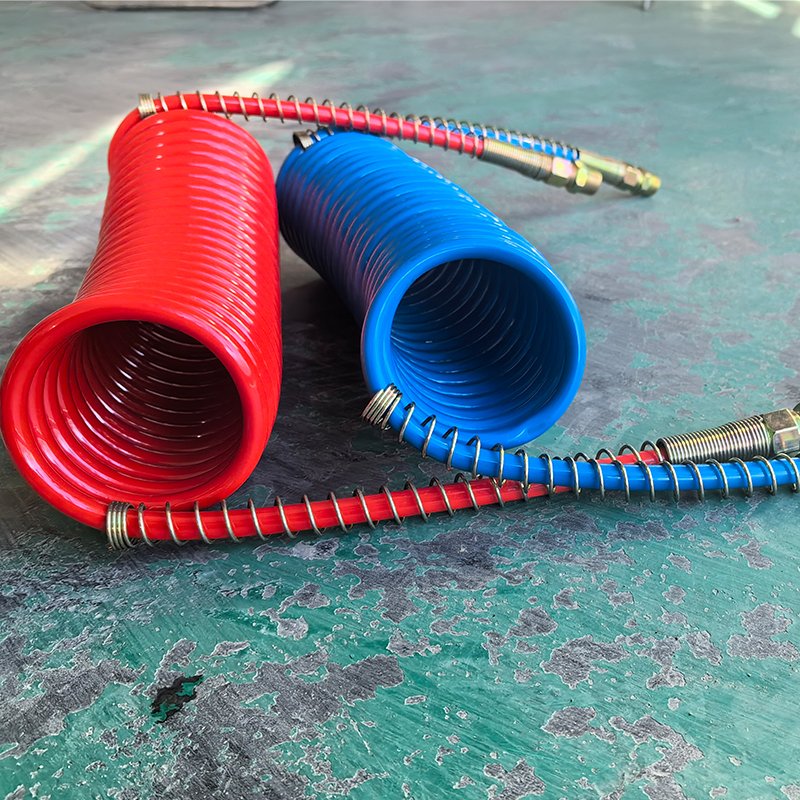 Factory Direct Sale Pa12 Yellow 28 Turns 25 Ft Soft Coil Truck Spiral Tube Air Brake Hose Sizes
