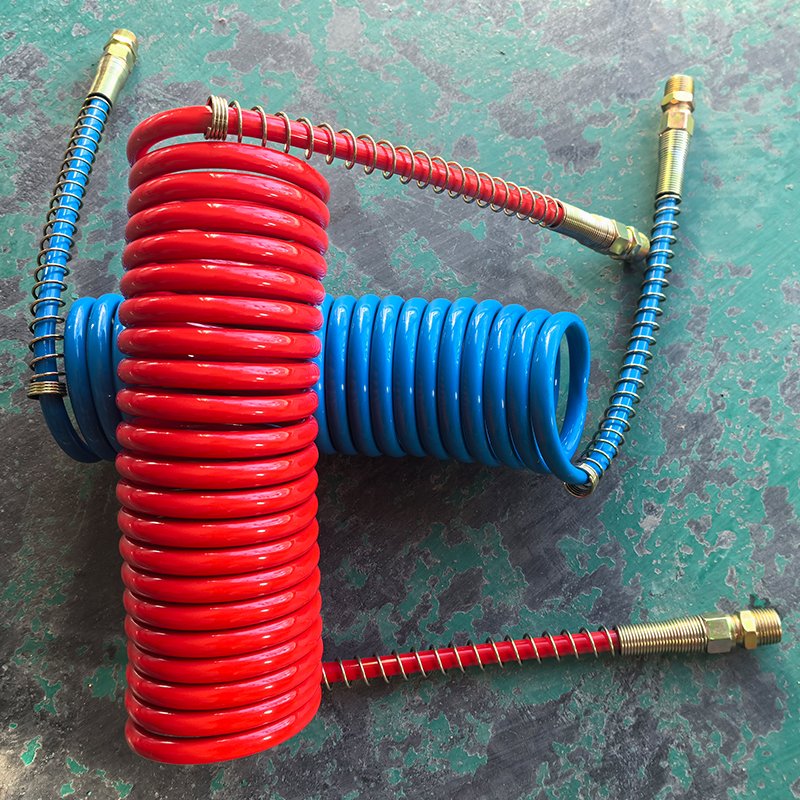 Factory Direct Sale Pa12 Yellow 28 Turns 25 Ft Soft Coil Truck Spiral Tube Air Brake Hose Sizes
