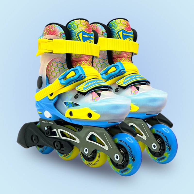 EACH 2023 New Suitable for Children Beginners with Brake Transparent Shoe Shell Pink Blue Inline Roller Skates Boys and Girls