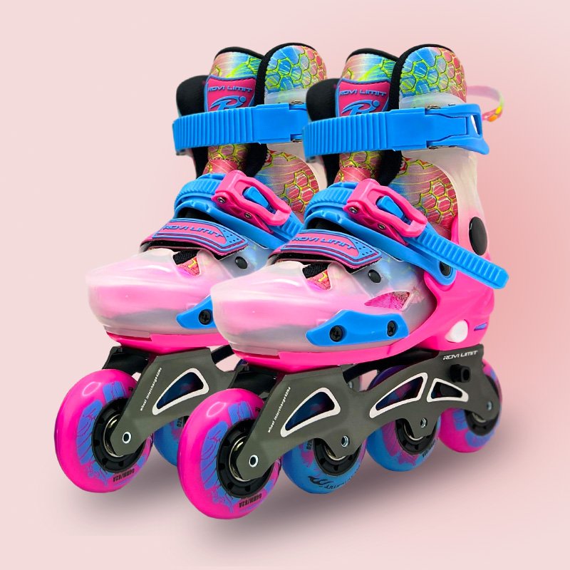 EACH 2023 New Suitable for Children Beginners with Brake Transparent Shoe Shell Pink Blue Inline Roller Skates Boys and Girls