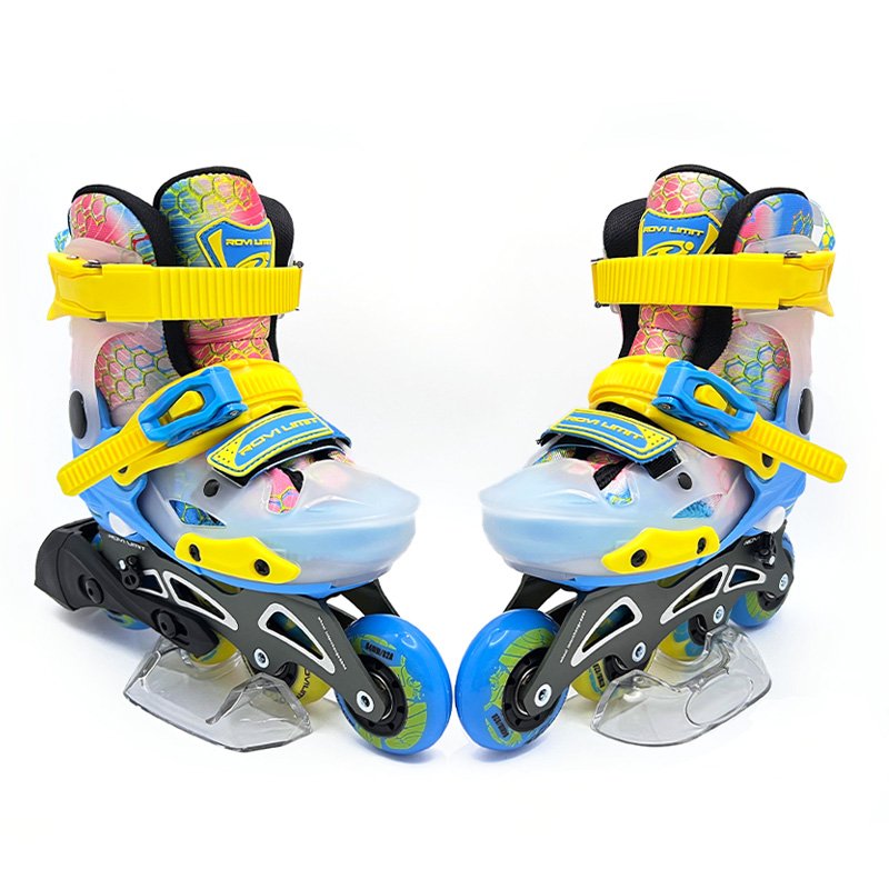 EACH 2023 New Suitable for Children Beginners with Brake Transparent Shoe Shell Pink Blue Inline Roller Skates Boys and Girls