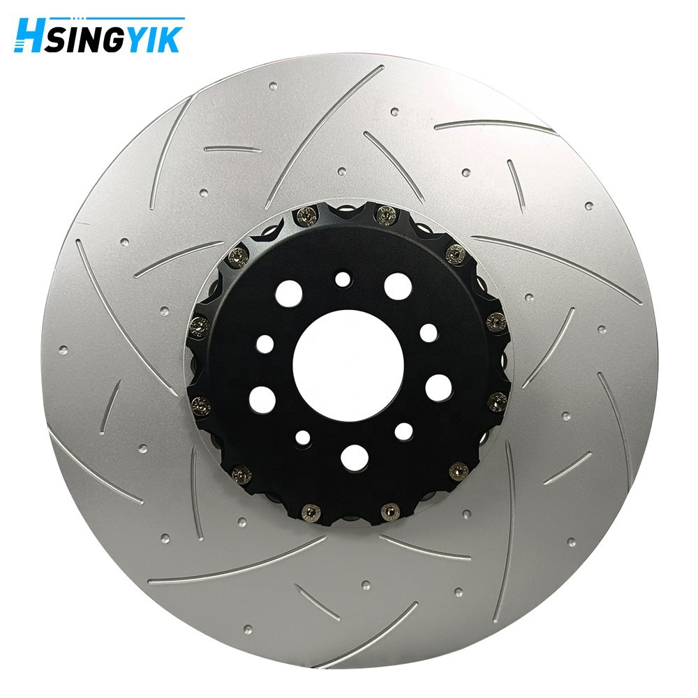 Hsingyik 2-Piece Modifid Rotor Disk G3500 High Carbon Alloy Perforated Slotted Drilled Floating Brake Rotor Disc
