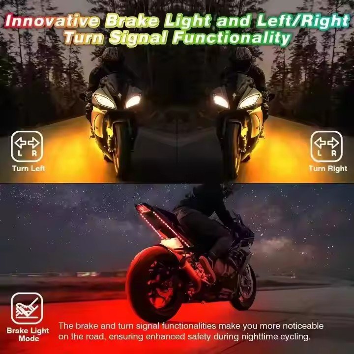 Improve the Night Driving Atmosphere Intelligent APP Control Motorcycle LED Multi-Color Waterproof Light